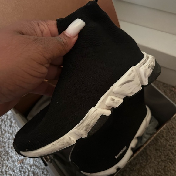 Balenciaga Kids Black and White Sneakers - Picture 4 of 7